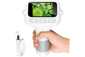 Lemoni Microscope Ashfly pour enfants avec écran IPS 2,0" Lemoni Explorer Microscope numérique USB Lumières LED Connexion à PC, Mini microscope extérieur à partir de 3 ans Blanc