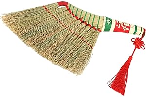 DECHOUS Kleine Strohbesen Reisstrohbesen Bettbesen Handbesen mit Kurzem Griff Bastelbesen Handwerk Besen Chinesischer Stil Hängende Besen für Hochzeit Einweihung Geschenk Wanddeko