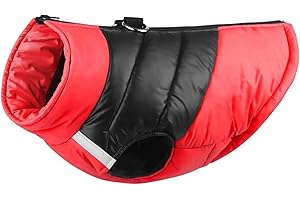 KEEPPOP Manteau d'hiver pour Chien pour Veste Chaud des Chiens pour Chien Pet Chiot vêtements Imperméables Assortis Tailles et Couleur (4XL, B-Rouge)