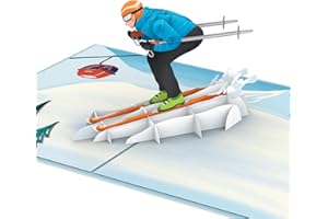 papercrush® Pop-up biglietto per sciatori - Divertente 3D biglietto di auguri per sci o buono regalo per vacanze sugli sci - Carta regalo per skipass o lezioni sci - Viaggio regalo per vacanze insieme
