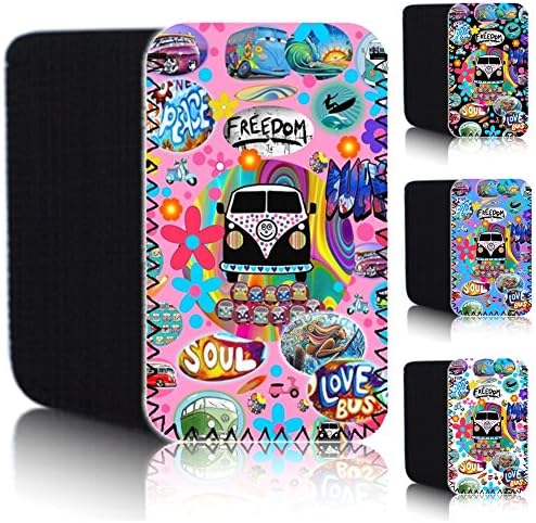 'RETRO CAMPERVAN' (S) Neoprene Case for NOKIA X / X+ / X7 / X2-01 - Shock and Water Resistant Rubber Pouch Cover Protector - Fast Ship - UK (Pink)