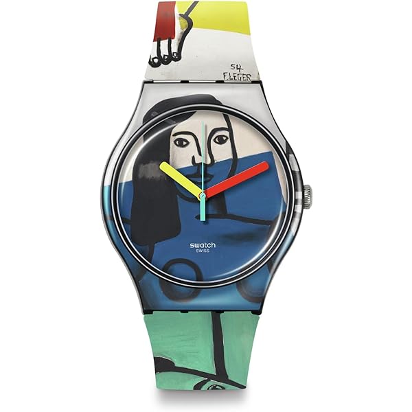 Swatch Ishtar by Jean-Michel Basquiat Quartz Watch, Blue : Amazon