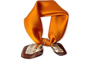 LumiSyne Sciarpe Di Seta Donna Piccolo Foulard Quadrato Stampata Catena Vintage Tinta Unita Morbido Leggera Bandane Fascia Per Capelli Fazzoletto Wristband Decorazione Copricapo