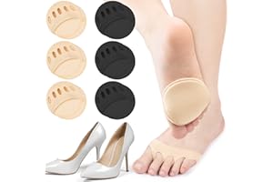Kiiwah 6 Paires Coussinets Metatarsiens, Coussinets d Avant-Pied en Tissu Nid d'Abeille Respirant pour Femme Talon Haut, Soulager la Douleur Plantaire