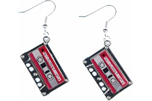 Miniblings cassetta nastro Orecchini - fatto a mano gioielli I Mixtape 80s Retro rosa - argento orecchini