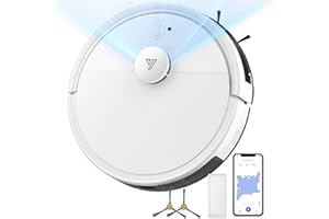 YIGARS 2025 Robot Aspirateur Cartographie Jusqu'à 4000 Pa, 2 en 1 Aspirateur Robot Laveur Navigation LiDAR, 120 Mins, WiFi/App/Voix, Évitement Intelligent d'obstacles Idéal Pour les Poils d'animaux, Blanc