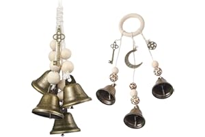 ZHYUAN 2 Stück Hexenglocken Garten Windspiel,Windspiele mit klarem Klang,Hexen-Windspiel,Hexenglocken Türschutz Set,Segen Glocke für Veranda,Hexenglocken Windspiel,Hexenglocken,Boho Hexen Windspiel