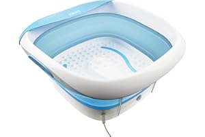 HoMedics Luxus Fußbad - Faltbares Fußbad mit wohltuender Fußmassage, sanfte Vibrationsmassage, Warmhaltefunktion, und praktisches Design, Nutzbar mit Ihrem Lieblings-Badesalz und ätherischen Ölen
