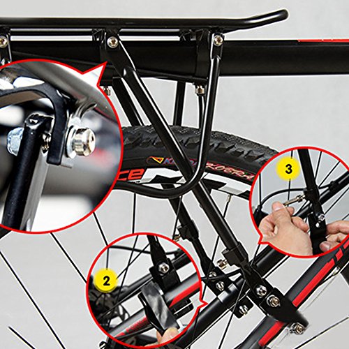 Universal-verstellbarer Gepäckträger hinten Fahrradtasche Fahrrad-Fahrradständer Fahrradständer mit Reflektor-Logo - 6