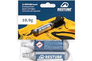 Restube Cartucce ad Aria Compressa per Boe Gonfiabili Mare a Strappo - Bombolette CO2 da 16g di Ricambio per Uso Nautico, Pompa per Accessori Gonfiabili per Nuoto di Aiuto al Galleggiamento
