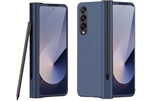WEYNRBOX für Samsung Galaxy Z Fold 6 Hülle mit S Pen Halter,Samsung Z Fold 5 360 Grad Schutzhülle mit Displayschutzfolie,Anti-Kratz Stoßfest Full Cover Case Handyhülle mit Scharnier-Schutz,Blau
