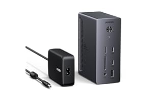 ‎UGREEN Stacja dokująca UGREEN Revodok Pro 314 do 3 monitorów, 2 HDMI i DP, maks. 100 W, ładowanie laptopa, USB C 27 W, USB 10 Gb/s, Gigabit LAN, SD/TF 170 MB/s【W zestawie zasilacz 140 W, kabel 1 m】