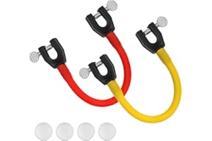 LASUROA 2pcs Ski Tip Connector for Kids, Portable Ski Connector with 4 Spacers Ski Training Aid Skiing Training Equipment Snowboard Accessories for Kids Beginners (Red, Yellow)