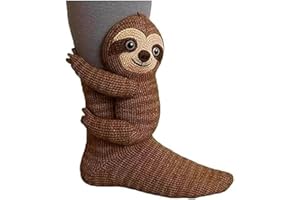bergxperten HUGGY Socken – Nie mehr kalte Füße nur noch HUGGY - Einheitsgröße-Unisex lustiges 3D Stricktier-Socken Unisex, niedliche warmhalteende Winterbodenstrümpfe für Weihnachten