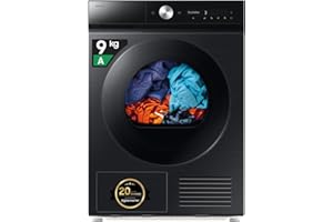 Samsung Asciugatrice Bespoke AI DV90DB8845GB/U3, 9 kg, Silent Dry, Pompa di Calore, Wifi, QuickDrive, AI Dry, Sensore Optimal Dry, Display AI Control, Carica Frontale, 60L x 85H x 60P cm