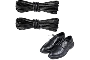 XIXKOLYU 2 pares de cordones encerados, redondos, impermeables y resistentes al desgarro, no se sueltan fácilmente, cordones de 80 cm, cordones para negocios y negocios (negro)