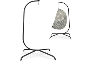 COSTWAY Hängesesselgestell, Hängesessel Gestell mit Haken, Hängestuhlgestell Metall bis 180 kg belastbar, Gestell für Hängesessel/Hängestuhl, Hängesitzständer für Balkon, Terrasse, Garten