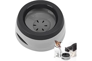 Qianyou Cuencos de Viaje para Perros, 750ML Antigoteo Comedero de Agua para Perros, Protección Contra Salpicaduras Dispensador de Agua Comederos y Bebederos Perro Gato Mascotas (Gris)