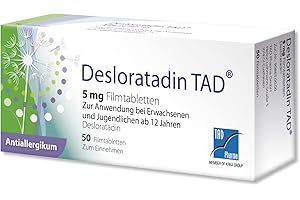 TAD PHARMA MEMBER OF KRKA GROUP Desloratadin TAD 5 mg Filmtabletten: Antihistaminika Allergie-Tabletten, schnell und langanhaltend, 50 Stk.