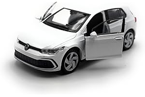 Generisch Modellauto kompatibel mit Golf 8 VIII GTI Fahrzeug Miniatur Auto Maßstab 1:34-39 Weiß