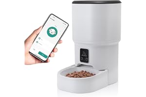 4L automatisk kattmatdispenser, smart WiFi-automat, appstyrning, dubbel matare, katt- och hundmatdispenser (4 liter, enkel sk