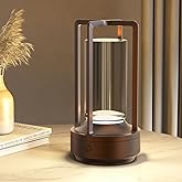 Hapfish lampe de table sans fil rechargeable usb, 3000mAh lumiere bureau LED tactile, 3 températures de couleur, luminosité r