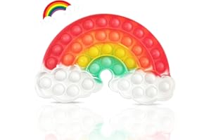 Cykapu Bubble Poppet Fidget Toy, Silicone Rainbow Push Pop Fidget Sensory Toy, Popping Fidget Stress Autism Relief Toy for Parent-Child, Friends, Gift, Party (Cloud)