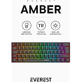 Everest Amber Type-C Bağlantılı RGB Ledli Mekanik Gaming Oyuncu Klavye Q Red Switch