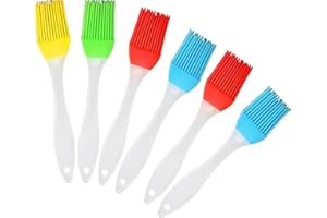 FIDGET PACK 6 Stück Backpinsel, Silikonpinsel, Hitzebeständigem Silikon Grillpinsel Für BBQ, Grill, Backen, Kochen, , Spülmaschinenfest, Best Kitchen Gadget(6er Color)