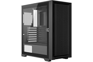 iONZ KZ22 V2 PC Gaming Case - Mid Tower ATX Hinged Tempered Glass - High Airflow - Front I/O USB Type-C | Black