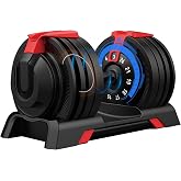DH FitLife 24kg Verstelbare Halters 3 tot 24 KG met 12 Gewichtniveaus, Halterset met Halterschijven, Verstelbare Dumbbell, Va