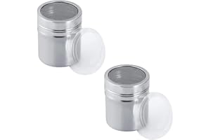 WLVinson 2 spargitori in acciaio inox per cioccolato, zucchero a velo, zucchero, sale, cacao, farina, caffè