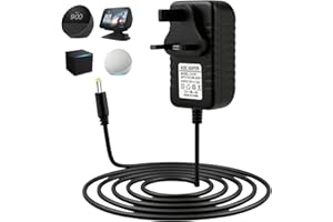 BUZUYIWAR 15W Power Supply Charger for Alexa Echo Dot (3rd/4th/5th Gen), 12V power cable for Echo Show 5(1st 2nd Gen), Echo Dot Kids with Clock, Edition Echo Spot, Echo Pop, Fire TV 12 volts 1.25 amps