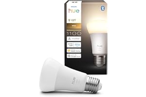 Philips Hue Lampada Smart LED A60, luce bianca calda 2.700 K, E27 Base, 9,5 W, 1.100 lumen, intensità regolabile, compatibile con Alexa, Google Assistant e Apple Home, conf. da 1