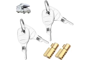 VIMMVID 2 Stück Anhängerschloss, Anhänger Schloss inkl Schlüssellochsperrer, für Anhängerkupplung Kompatibel, geeignet für 50-mm-Stahlkupplungen, Anhänger Diebstahlsicherung