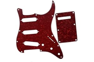 KAISH Strat SSS pickguard i ST płyta tylna Tremolo osłona czerwona perła
