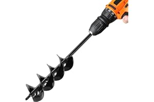 VEVOR Auger Drill Bit for Planting, Ø3.15" × 16.1" Spiral Drill Bit, for 3/8'' Hex Drive Drills, Heavy Duty Bulb Planter Tool, Hole Drilling Attachments for Garden Post Hole Digger Fence Digging