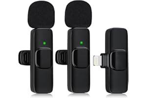 ULEMONDEE Mikrofon Kabellos Bluetooth Handy Mini Mikrofon Für Aufnahme Videoaufzeichnung YouTubeStreaming/Vlog, Rauschunterdrückung (IOS with 2Mic)