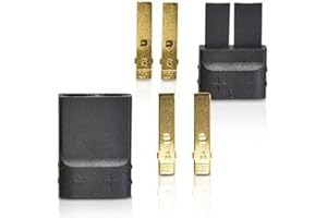 YUNIQUE GREEN-CLEAN-POWER - 5 Paia Connettori TRX Traxxas | Alta Qualità Maschio-Femmina per Batterie Lipo NiMh e ESC Brushless | Adatto per batteria tello, borsa lipo, Nero, Plastica