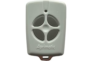 MANDOS PARA GARAJE.COM APRIMATIC TX4E Mando De Garaje Gris y Robusto Frecuencia 433MHz 4 Botones Grandes