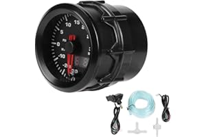 QIILU Jauge de suralimentation Turbo, Instrument de jauge de Pression à turbocompresseur Automatique Universel à turbomètre de 52 mm