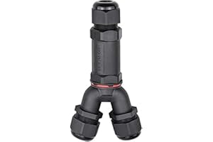 ENCO Scatola di Giunzione Impermeabile a Forma di Y, Connettore per Cavo a 3 Vie in Nylon Ip68, Connettore per Cavo Esterno, Nero, per Cavo Da 8mm a 16mm