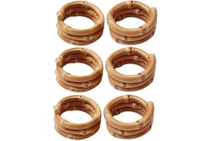 Oewnvmd Handgemachter Bambus Serviettenring, NatüRliche Rustikale Serviettenhalter Serviettenschnallenhalter Set Von 6