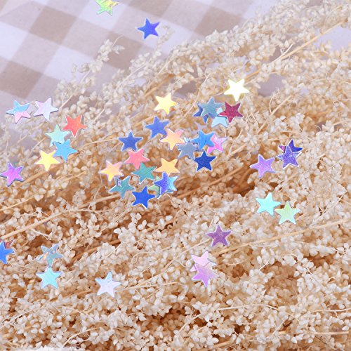 eBoot Stern Konfetti Holografische Sterne Glitter Konfetti für Weihnachtsdekoration, Hochzeitsfeier und Nagel Kunst, Mehrfarbig, 1/ 4 Zoll - 8