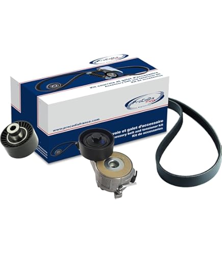Kit Galet Accessoire Procodis France KGA3002 - Courroie Striée + Galet - Pièce De Rechange Qualité