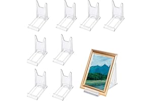 MsTeco Porta Piatti da Esposizione, 8 Pezzi Supporto per Display in Acrilico Espositore Regolabile Supporto Cavalletto Decorativo in Plastica per Display Piatti Piani, Foto, Segnaposti