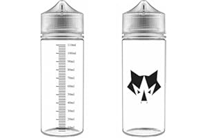 WOLF VAPE WOLF Kit 2 Flaconi Graduati Trasparenti Unicorn 120ml (Tipo Chubby) per Mixare (Due Unità)