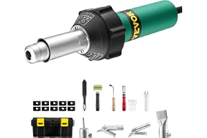 VEVOR Varmluftsplastsvetsare, 1 600 W varmluftspistol, 50–600 °C PVC TPO vinyl värmepistolsvetsbrännare, plastsvetskit för ta