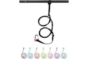 Abahub Paddle Leash 1/2PCS Kayak Paddle Leash Guinzaglio di Sicurezza Corda di Sicurezza Elastica con moschettone per SUP Kayak Nautica Canoa Kayak Pagaia Accessori 150-210cm