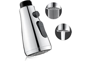 LURNODY 2 Modi G1/2 Brausekopf Küchenarmatur Ersatz, Aufsatz Wasserhahn Adapter, Geeignet für Ausziehbare Ersatzköpfe für Küchen, Wohnmobile Und Wäschewaschbecken